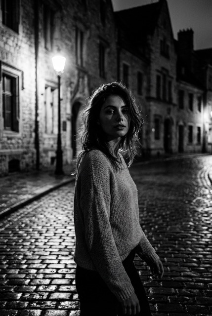 Stark Black and White Street